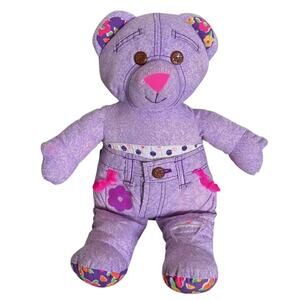Vintage 1995 Tyco 16” Inch Doodle Bear Purple Plush Stuffed Animal Toy